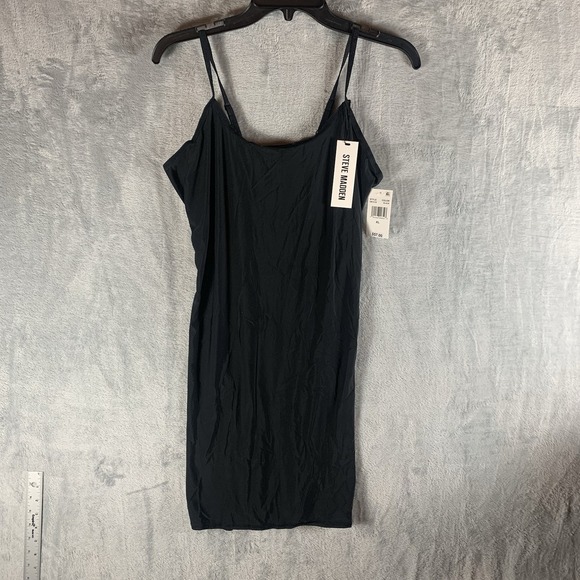 Steve Madden Dresses & Skirts - Steve Madden Women's Slip Dress XL Black Micro Strappy Bodycon Witchy Y2K NWT‎